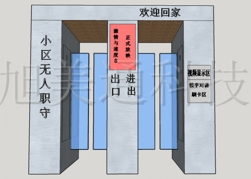 小區(qū)無(wú)人職守平移門(mén)